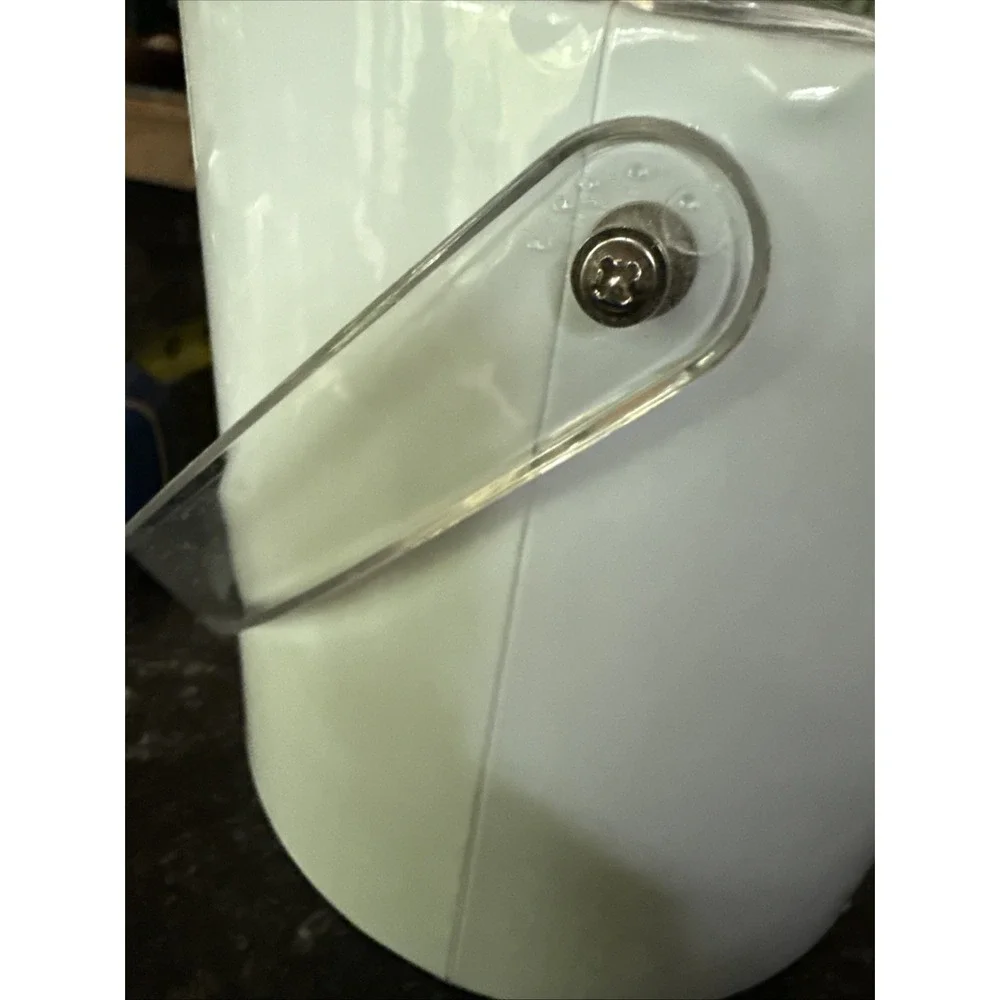 Georges Briard White Ice Bucket - MCM Mod Space Age Lucite Handle VTG